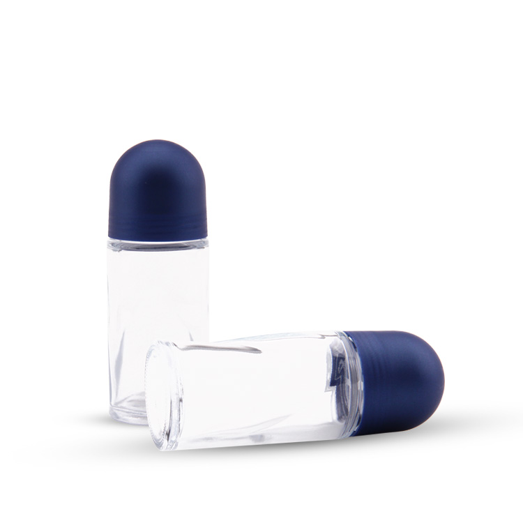 Venta al por mayor de envases cosméticos Fabricación de buena calidad Rollo personalizado de 50 ml en botella de vidrio 