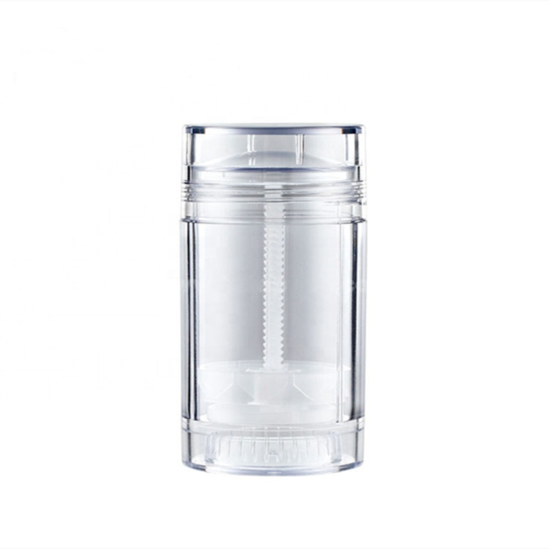 15 ml, 30 ml, 50 ml, 75 ml, forma redonda, relleno inferior, tubo de barra giratoria transparente, contenedor de desodorante, botella de desodorante reutilizable
