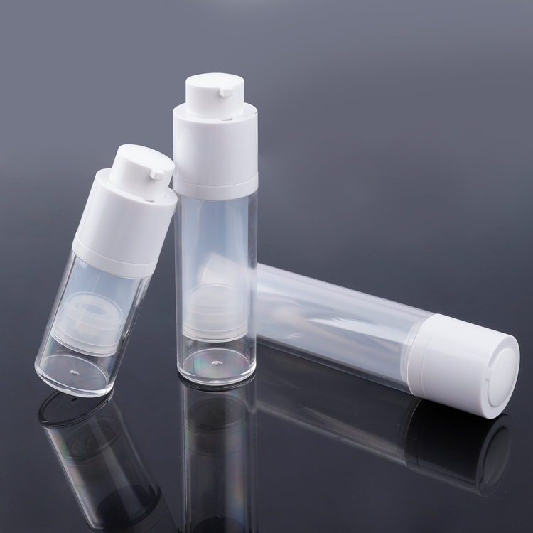 Pequeña capacidad 15 ml 30 ml 50 ml Cabezal de bomba ABS Botella de crema hidratante portátil Envase cosmético Botella sin aire