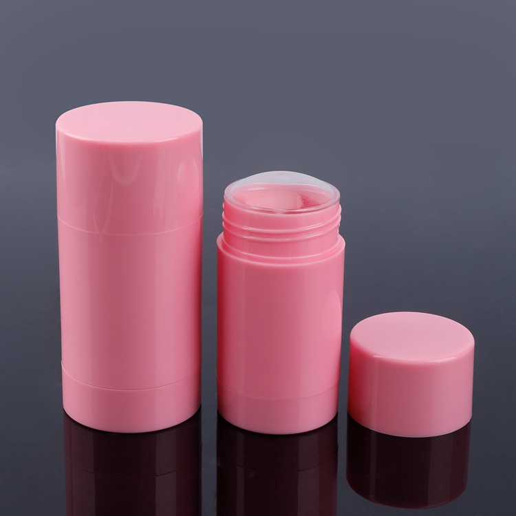 Rosa 15g 30g 50g 75g plástico recargable desodorante Stick botella bálsamo portátil tamaño personalizado