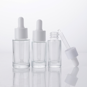 Redondo de lujo transparente vacío 10ml 15ml 20ml envase dispensador de vidrio líquido cuentagotas botella de embalaje 