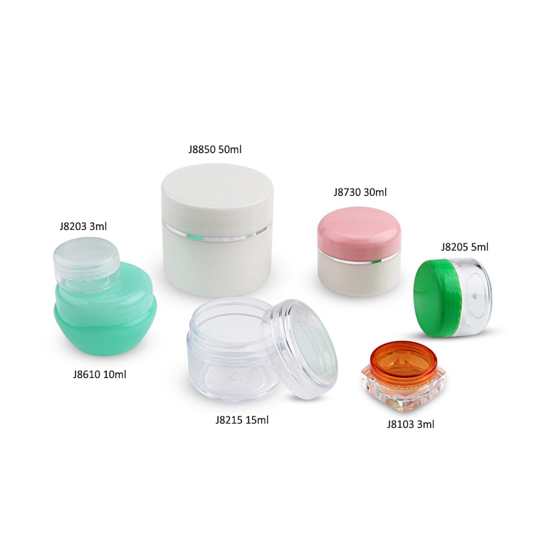 Fábrica de embalaje para el cuidado de la piel Venta al por mayor Fábrica de moda personalizada OEM ODM Plástico recargable Tarro cosmético de plástico de lujo de alta calidad 10G con tapa