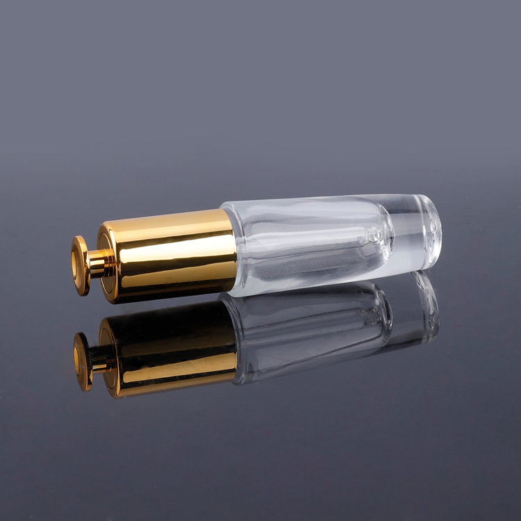 Fabricación de envases Oro 15 ml Botella de suero de vidrio reutilizable Aceite esencial Frasco cuentagotas cosmético