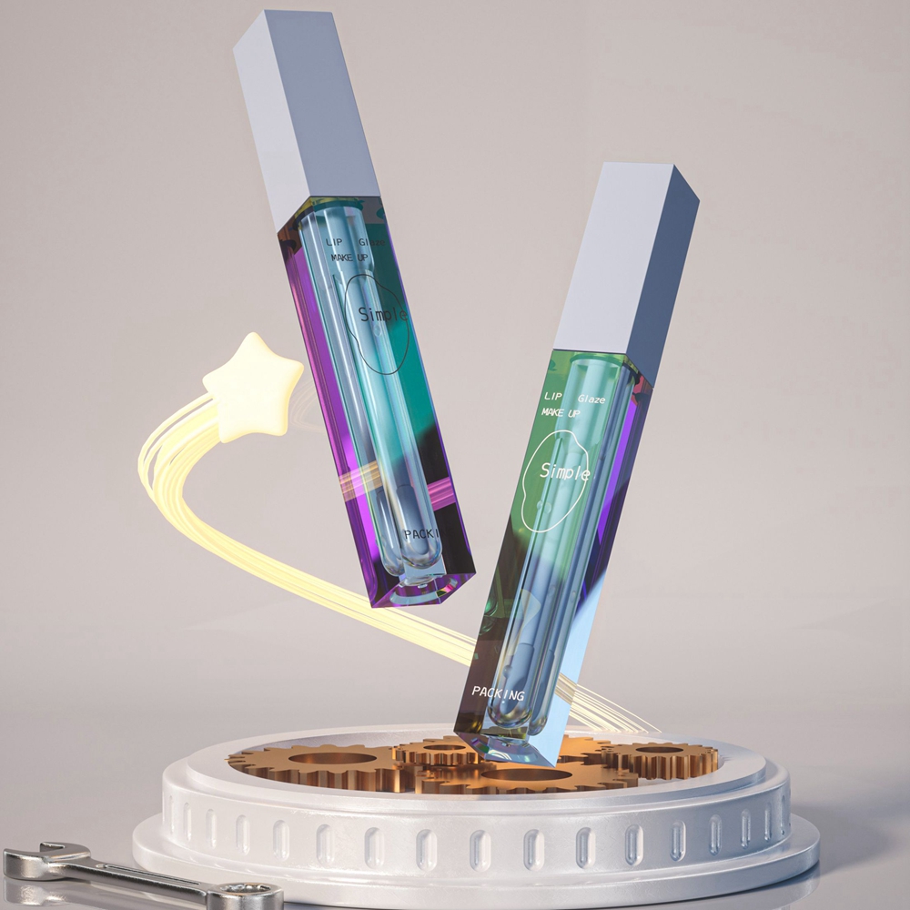 Nuevo producto Tubos de brillo de labios de transparencia cuadrada PETG de cuerpo de tubo de 4 ml