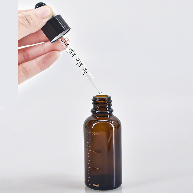 Proveedor profesional 5ml-100ml Reactivo Gota para los ojos Vidrio ámbar Aromaterapia Líquido Botellas cuentagotas recargables 