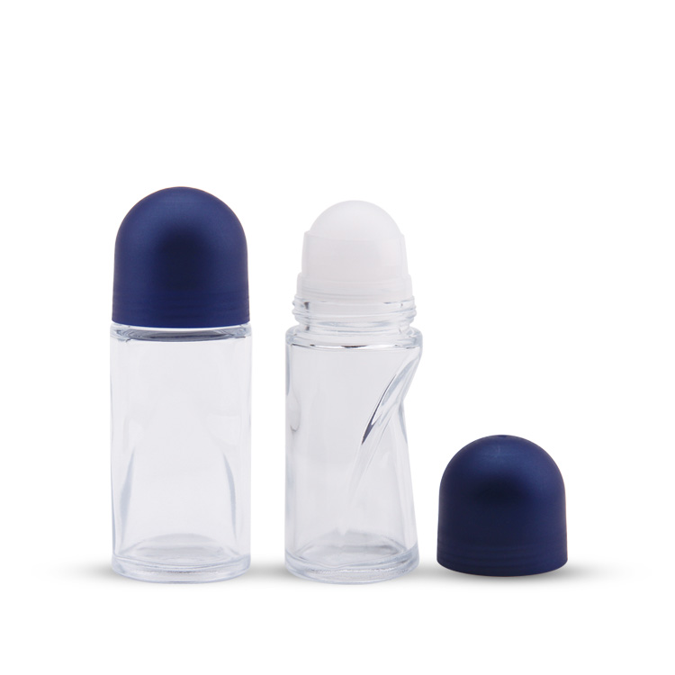 Venta al por mayor de envases cosméticos Fabricación de buena calidad Rollo personalizado de 50 ml en botella de vidrio 