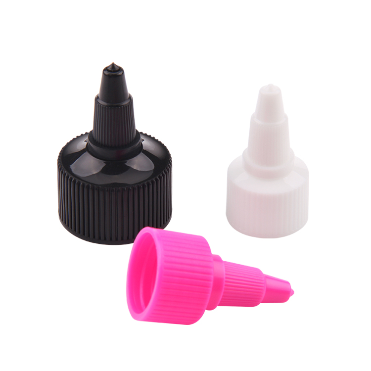 Boquilla de plástico de color personalizada, 18 mm, 20 mm, 28 mm, 24 mm, 24/415, tapa giratoria de plástico, tapa superior giratoria de plástico