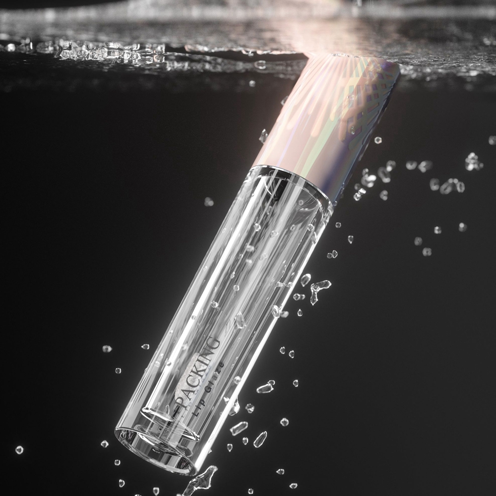 Tubos de brillo de labios de transparencia PETG ABS de forma cuadrada ecológica de etiqueta privada 5.2ml con cepillo