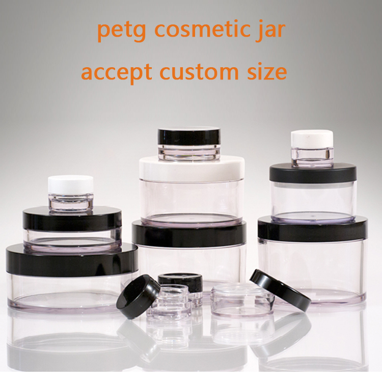 100ml 300ml 400ml 500ml Envases cosméticos PET personalizado Venta al por mayor Tarros de plástico para mascotas cosméticos con tapas 