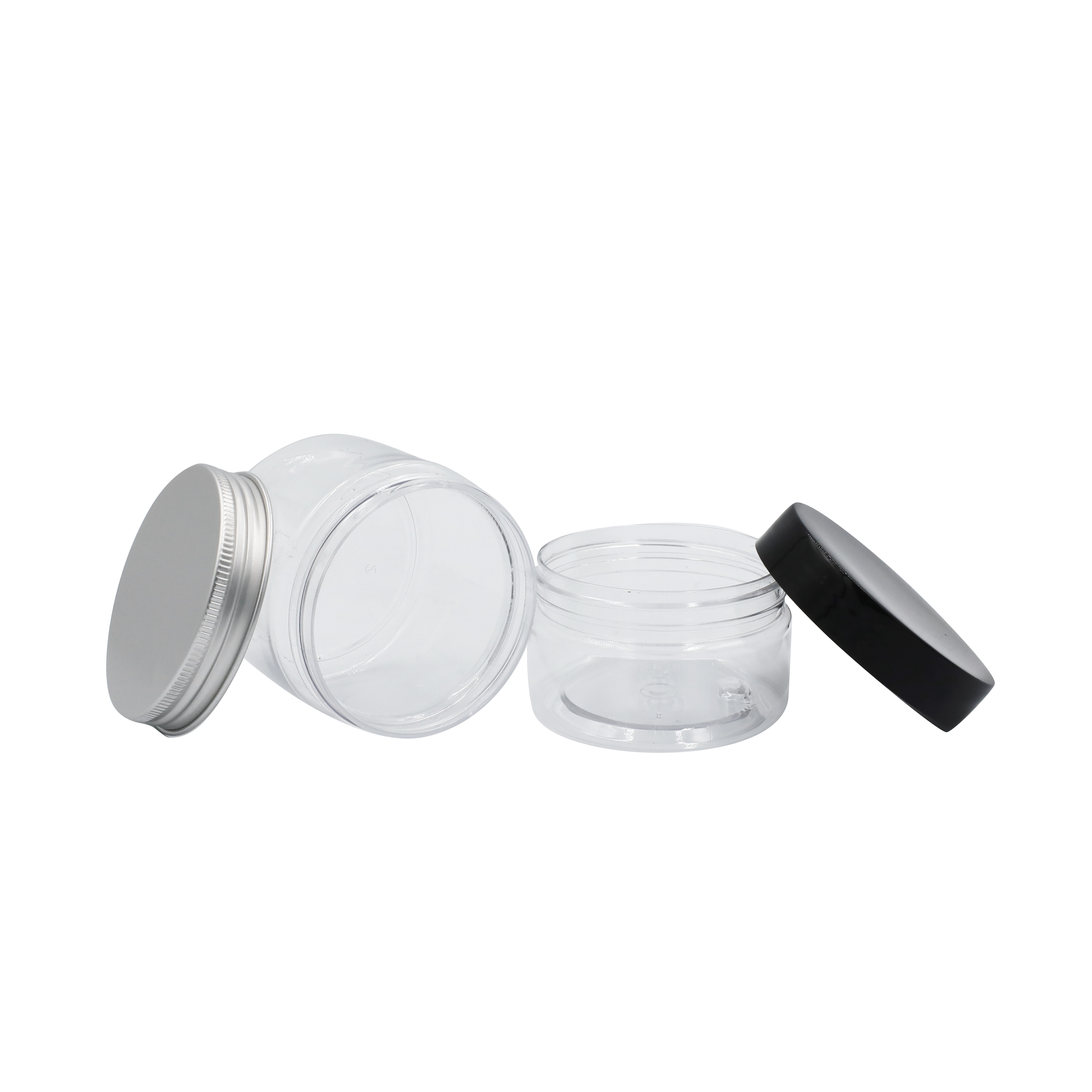 50ml 80ml 100ml 120ml 150ml 200ml 250ml Envases de cosméticos para el cuidado de la piel Envases redondos de tarros de plástico PET