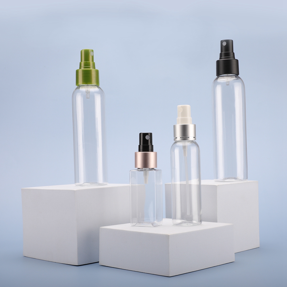 Rociador de bomba de plástico personalizado de gran venta, botella de rociador de niebla fina de agua de perfume con rociador de niebla de media tapa