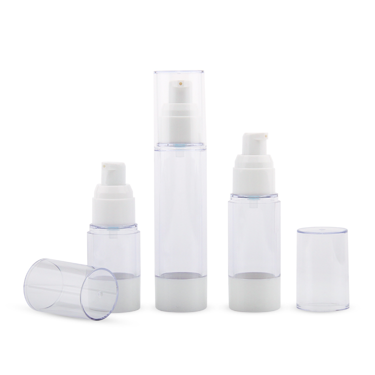 Fabricación profesional Cuidado de la piel Crema Botella cosmética Plástico 15ml 30ml Botella de bomba sin aire
