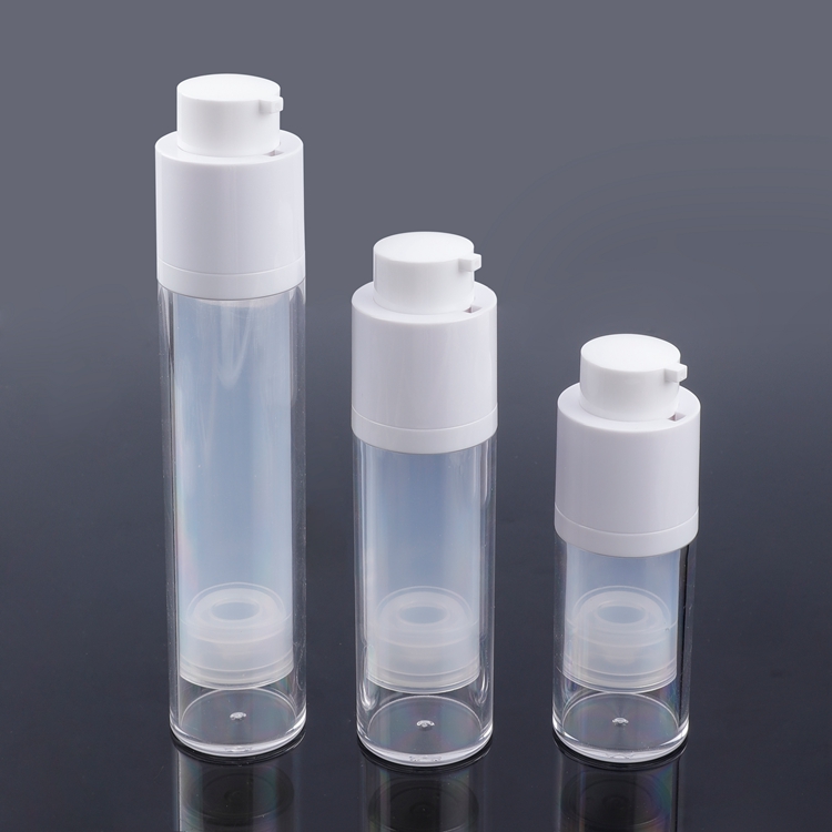Pequeña capacidad 15 ml 30 ml 50 ml Cabezal de bomba ABS Botella de crema hidratante portátil Envase cosmético Botella sin aire