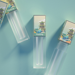 Venta al por mayor de plástico de lujo vacío etiqueta personalizada líquido lápiz labial envases brillo de labios embalaje con cepillo