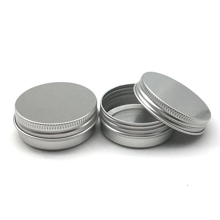 Lata de aluminio personalizada al por mayor redonda cosmética crema caramelo especias píldora menta pequeña caja de lata de metal pequeña con tapa de rosca
